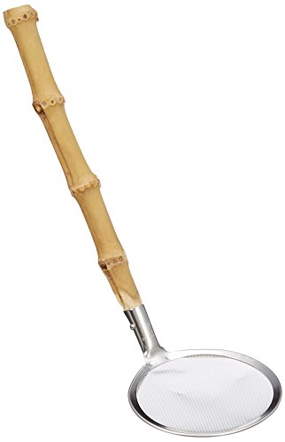 Endo Shoji QAK03 Commercial Use, Diameter x Handle Length 2.9 x 9.1 inches (73 x 230 mm), Main Unit 18-8 Stainless Steel, Handle, Natural Bamboo, Made in Japan
