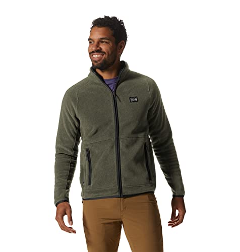 Mountain Hardwear Men's Standard Polartec Double Brushed Full Zip Jacket, Stone Green Heather, X-Large