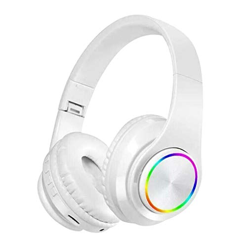 Stereo Gaming Headphone with Surround Sound Bluetooth Over Ear Headphones Colorful LED Lights with Built-in Microphone Light Weight Wireless Foldable Stereo Headphones