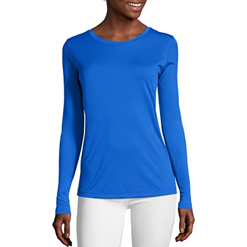 Hanes womens Sport Cool Dri Performance Long Sleeve T-shirt, Awesome Blue, Large US