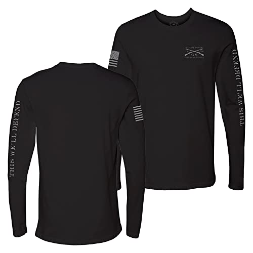 Grunt Style This We'll Defend Men's Long Sleeve T-Shirt (Black, Large)