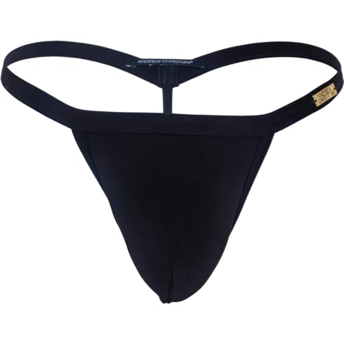 Andrew Christian Sex Bamboo Thong with ALMOST NAKED, Black, Large