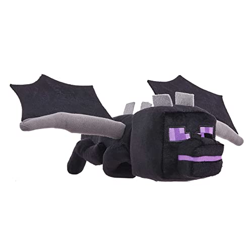 Mattel Minecraft Ender Dragon Plush Toy with Lights & Sounds, 12-Inch Soft Doll with Posable Wings, Video Game Character