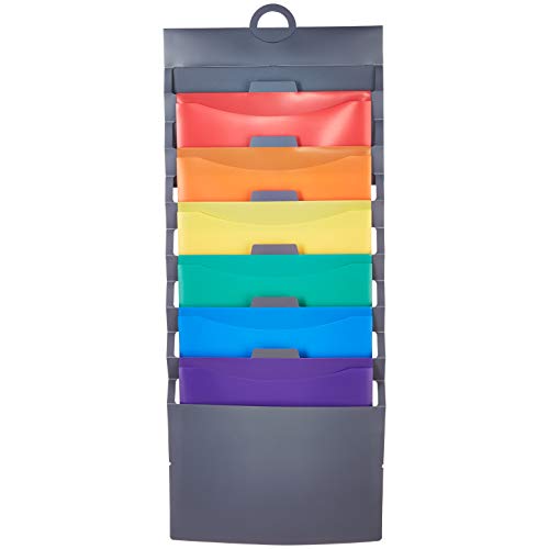 Amazon Basics Hanging 6 Pocket File Folders, 36 in - Multicolor