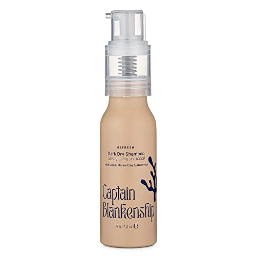 Captain Blankenship Refresh Dry Shampoo Powder for Light Brown to Dark Hair, Absorbs Oil and Boosts Volume, All Natural, Cruelty Free, Beach Rose Scent, Non-Aerosol, 1.2 oz Powder Sprayer in Aluminum Bottle