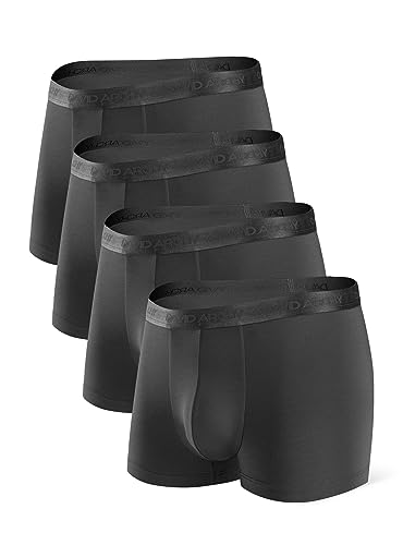 DAVID ARCHY Mens Underwear Ultra Soft Micro Modal Support Pouch Trunks Moisture Wicking Boxer Briefs for Men 4 Packs (M, Black)