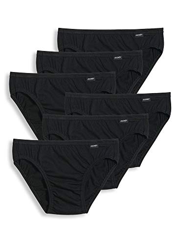 Jockey Men's Underwear Elance Bikini - 6 Pack, Black, L
