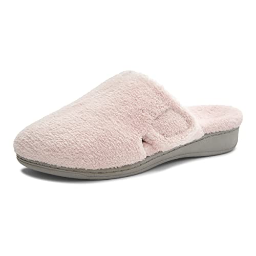 Vionic Women’s Gemma Mule Slipper - Comfortable Spa House Slippers That Include Three-Zone Comfort with Orthotic Insole Arch Support, Soft House Shoes for Ladies Pink 7 Medium US