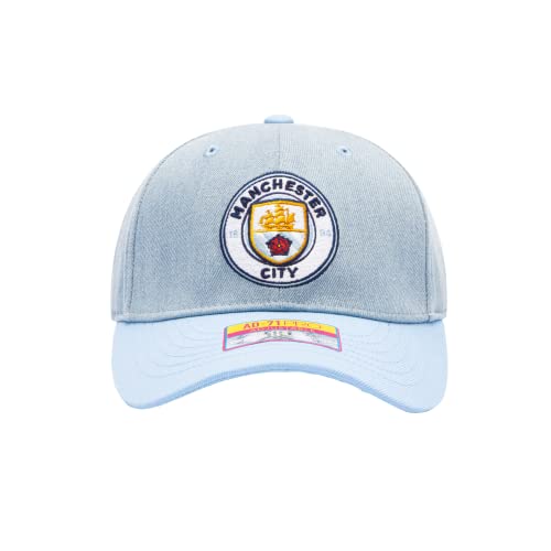 Fan Ink Manchester City 'Nirvana' Adjustable Slider Buckle Hat/Cap | Lt. Blue/Denim