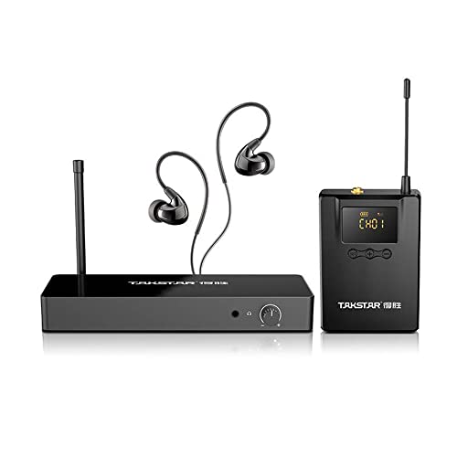 TAKSTAR WPM-300 UHF Wireless in-Ear Monitor System 10 Channels & Bodypack Monitoring, 164Ft Transmission Distance in-Earphone Wireless Monitoring System for Stage, Church, Studio, Musicians