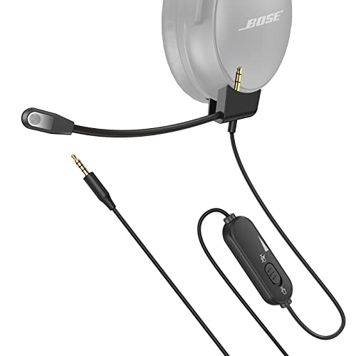 FULAIM Boom Microphone Cable Compatible with Bose QuietComfort 45 (QC45) Headphones with Volume Control & Mute Switch for PC, Laptop, PS4 PS5 Xbox One Controller