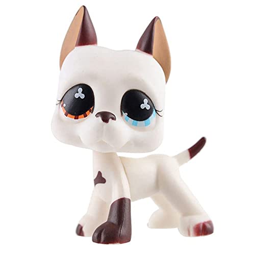 LPS White Great Dane Dog #577 Brown/Blue Eyes Rare Old Mini Pet Dog Action Figure Toys Cute Kids Animal Toy for Girls & Boys