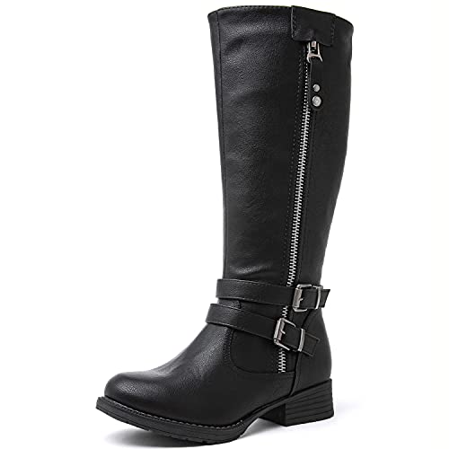 GLOBALWIN Women's Black Knee High Riding Boots 8M