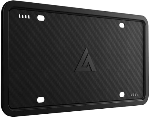 Aujen Silicone License Plate Frames, 1 Pack Black Side-Opening License Bracket Holder with Easy Installation, License Plate Cover Without Obstruction. Rustproof, Rattle Proof & Weatherproof Universal
