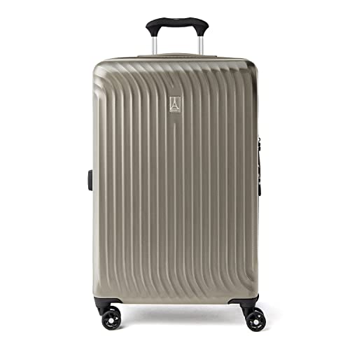 Travelpro Maxlite Air Hardside Expandable Luggage, 8 Spinner Wheels, Lightweight Hard Shell Polycarbonate, Champagne, Checked-Medium 25-Inch