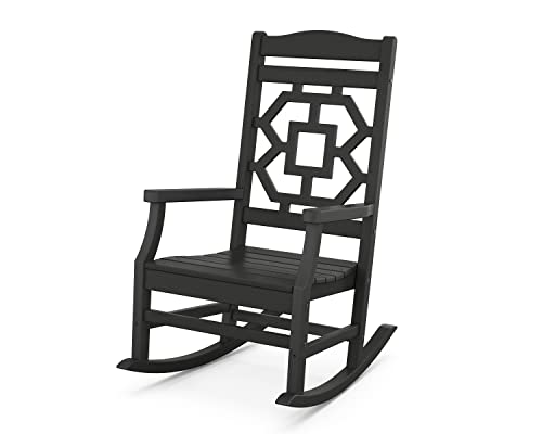 MARTHA STEWART MSRK195BL Chinoiserie Rocking Chair, Black