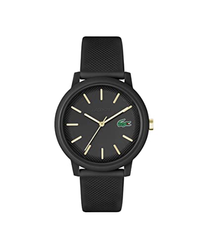 Lacoste.12.12 Men's Quartz Plastic and Silicone Strap Watch, Color: Black (Model: 2011233)