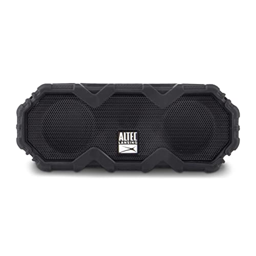 Altec Lansing IMW479 Mini LifeJacket Jolt Heavy Duty Rugged Waterproof Ultra Portable Bluetooth Speaker up to 16 Hours of Battery Life, 100FT Wireless Range and Voice Assistant (Black)