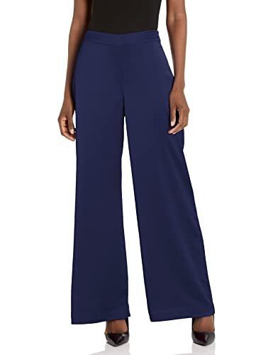 Trina Turk Women's Wide Leg Satin Pant, Night Sky, 8