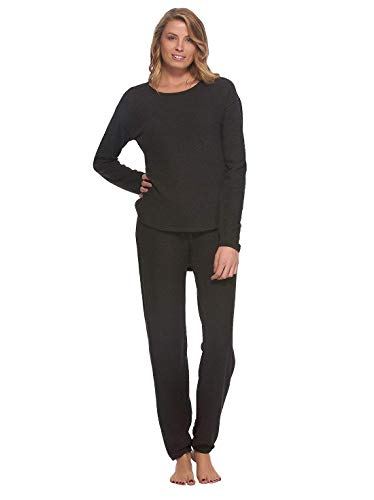 Felina | Comfyz Coco 2 Piece Lounge Set | Loungewear | Sleepwear (Dark Heather Charcoal, Medium)