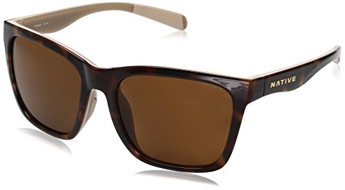 Native Eyewear Braiden Square Sunglasses, Platinum/Brown Polarized, 56 mm