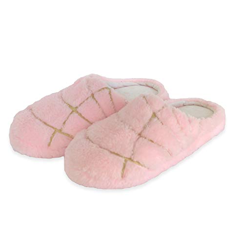 MEXISTUFF - Concha PANtuflas Slippers with Memory Foam and Plush Lining - Slip-on House Slippers for Indoor & Outdoor Use - Pink - Small/Medium