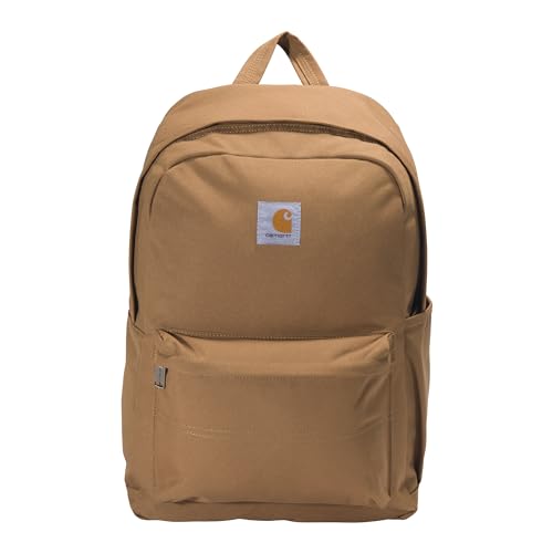 Carhartt 21L Backpack, Durable Water-Resistant Pack with Laptop Sleeve, Brown, One Size
