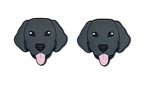 Black Labrador Retriever Shoe Charm for Clogs Mules Shoes Sandals Eyeglasses and more Set of 2 Yazzle Dazzle Dog Puppy Breed Dog Bowl Dog Bone Original Artwork Woof Bark Doggy