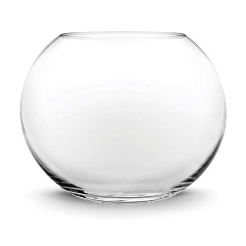 CYS EXCEL Glass Bubble Bowl (H-4.5' W-5.5', Approx. 1/4 Gal.) | Multiple Size Choices Fish Bowl Vase | Glass Round Bowl Terrarium | Globe Flower Vase Centerpiece