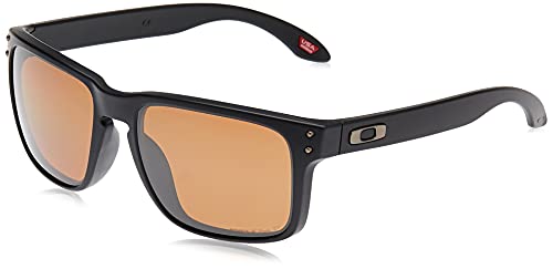 Oakley Men's OO9102 Holbrook Square Sunglasses, Matte Black/Prizm Tungsten Polarized, 57 mm