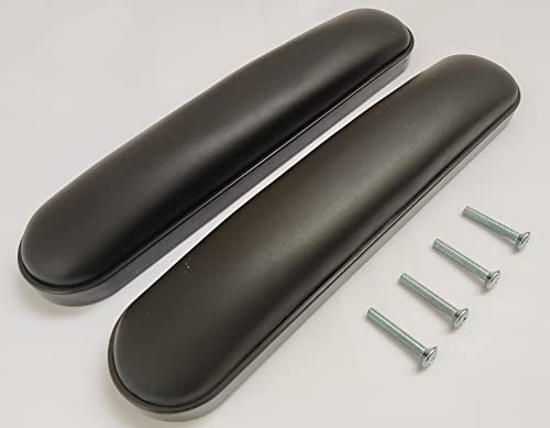 Universal Desk Arm Pad,Universal Desk Length (10-1/4') Wheelchair and Transport Chair Arm Pads w/Hardware, Universal Replacement Vinyl Arm Pad Parts, Compatible with All Brands,(1Pair,Black)