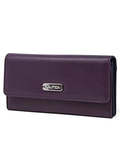 Nautica Money Manager RFID Women’s Wallet Clutch Organizer (Plum)