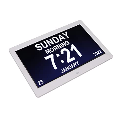 Electronic Video Frame, Alarm Clock Function 1024x600 10in 100-240V Digital Photo Frame Remote Control for Bedroom (US Plug)