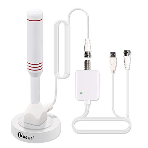 Chaowei Small Indoor Amplified HDTV Antenna with Signal Booster Amplifier-2023 Amplified hd Digital tv Antenna with Magnetic Base,16.5ft Coax Cable, Up to 120 Miles