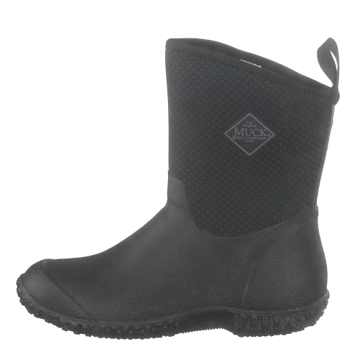 Muck Boot Women's Muckster II Mid Rain Boot, Black/Gray/roses print, 8 M US