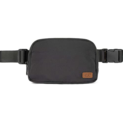 C.C Unisex Adjustable Strap Waist Pouch Crossbody Belt Bag Fanny Pack, Black