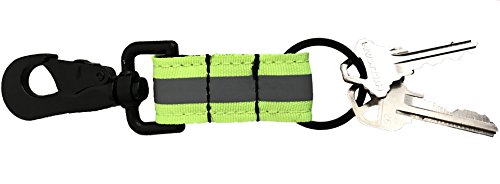 LINE2design Reflective Firefighter Turnout Key Ring - Fire Rescue Key Holder Strap with Heavy Duty Swivel Snap Hook - Green Reflective Design | Perfect Firefighter Gift