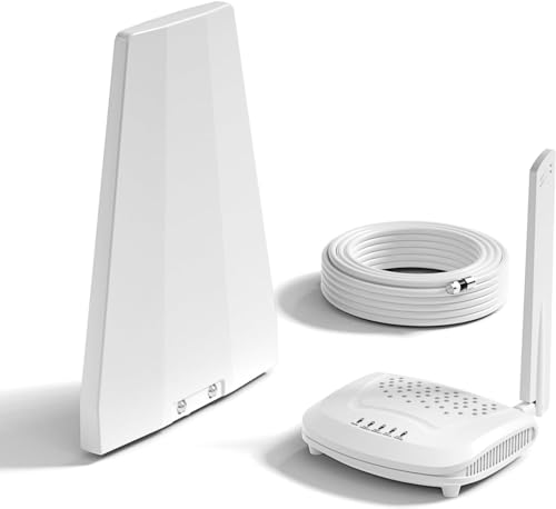 Cell Phone Booster for Home, Up to 2000 sq. ft, Cell Phone Signal Booster Supports All U.S. Carriers Verizon AT&T T-Mobile, Boosts 4G LTE 5G on Band 2/25/12/17/13/5, FCC Approved Cell Booster