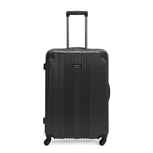 Kenneth Cole REACTION Out of Bounds Lightweight Hardshell 4-Wheel Spinner Luggage, Charcoal, 28-Inch Checked