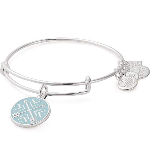 Alex and Ani Path of Symbols Expandable Bangle for Women, Arrows of Friendship Charm, Shiny Silver Finish, 2 to 3.5 in
