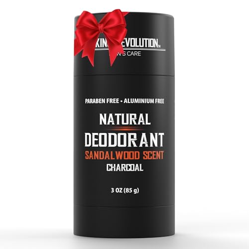 Viking Revolution Sandalwood Deodorant for Men - Natural Deodorant for Men Charcoal Deodorant Men with Shea Butter, Coconut Oil, Baking Soda, Beeswax - Mens Deodorant Aluminum Free (3oz)