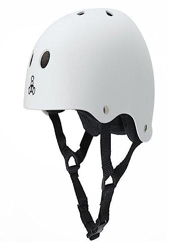 Triple Eight Sweatsaver Liner Skateboarding Helmet, White Rubber, Medium