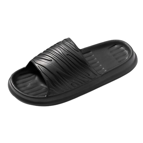 Shengsospp Arch Support Slides for Women and Mens PLatform Slippers EVA Style Trendy Casual indoor and Outdoor Wear slippers for women 10-Black, 6.5