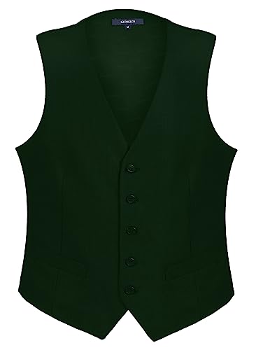 Gioberti Men's Formal Suit Vest Fit for Business or Casual Dress, Hunter Green, Medium