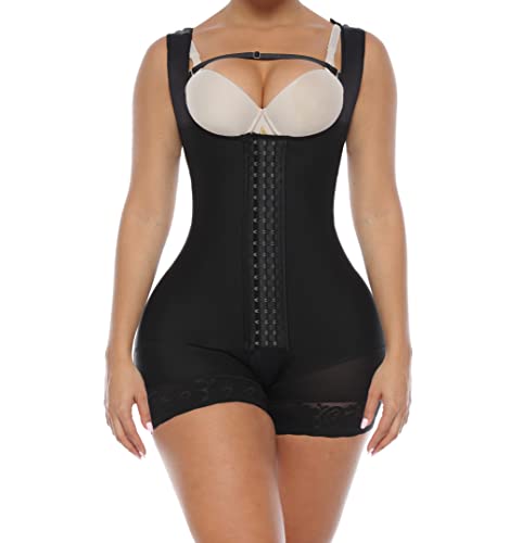 NAHEMA Shapewear for Women | Postpartum Post Surgery Butt Lifter Bodyshaper | Tummy Control Fajas Colombianas | Black Size M