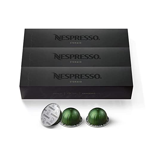 Nespresso Capsules VertuoLine, Stormio, Dark Roast Coffee, 40-Count Coffee Pods