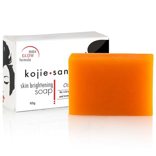 Kojie San Skin Brightening Soap - Original Kojic Acid Soap that Reduces Dark Spots, Hyperpigmentation, & Scars with Coconut & Tea Tree Oil- 65g x 1 Bar