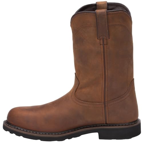 Justin Men's Wyoming Waterproof Western Work Boot Steel Toe Brown 10.5 D(M) US