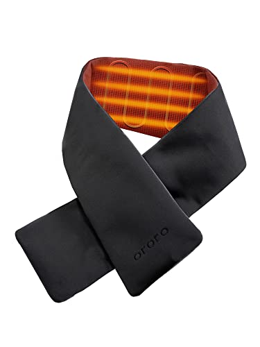 ORORO Heated Scarf for Men and Women, Up to 9 Hours of Warmth, Cordless Neck Heating Pad with Rechargeable Battery (Grey)