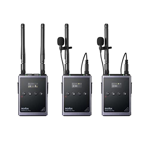 Godox WMicS1 Pro Kit 2 Two-Person Camera-Mount Wireless Omni Lavalier Microphone System (514 to 596 MHz)
